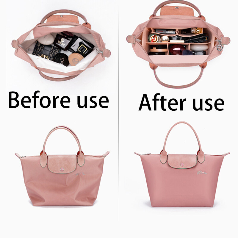 Felt Insert Bag Fits For Longchamp Handbag Liner Bag Felt Cloth Makeup Bag Support Travel Portable