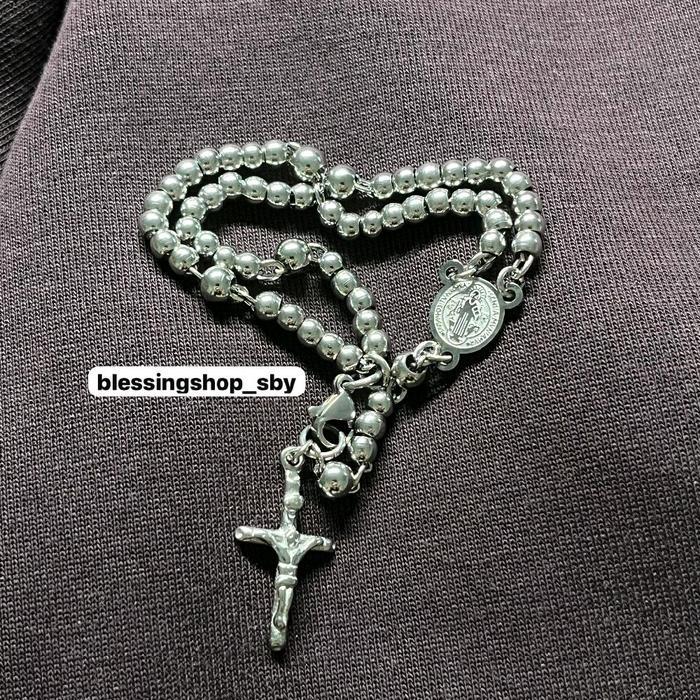GELANG ROSARIO TITANIUM DUA LAYER BENTUK ROSARIO FULL