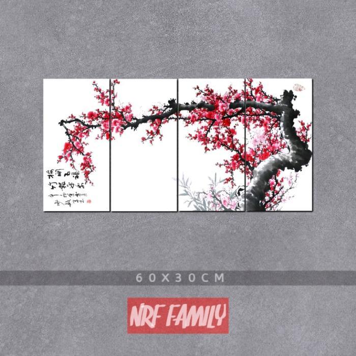 Poster dinding bunga sakura Hiasan dinding kamar cewek Pajangan Dekorasi Walldecor - motif 1