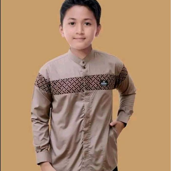 Koko anak kobata Baju Koko anak kobata terbaru Katun Muslim - hitam, 15