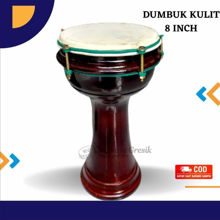 Bas Dumbuk Kulit Ukuran 8 inch Bas Dumbuk Kayu Pinggang