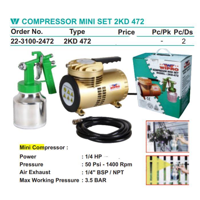 Mini Air Compressor Set + Spoit WIPRO Kompresor Kompressor 200 Watt