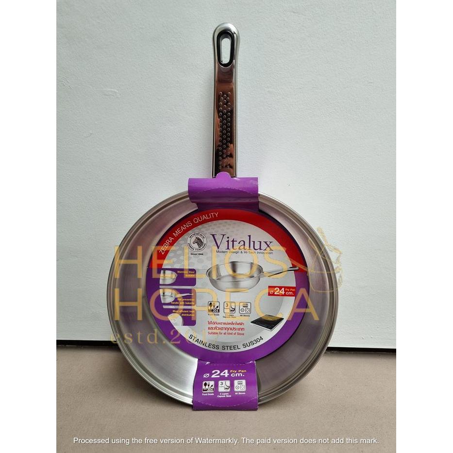 17532x Zebra Vitalux Plus Fry Pan Frying Pan Penggorengan Fry Wok SUS-304 Stainless Steel