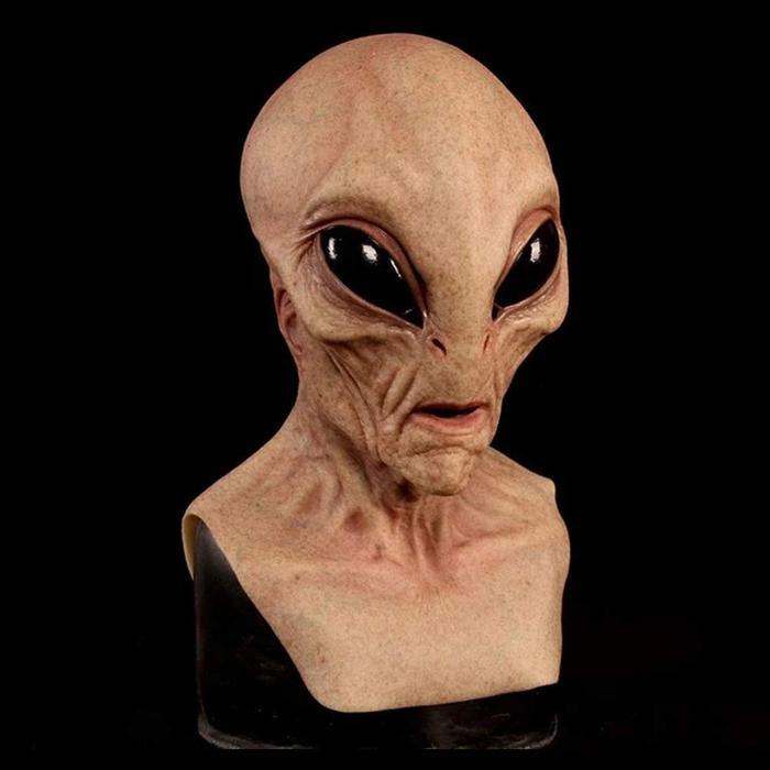 Topeng Alien Ufo Latex Mask Halloween Topeng Wajah Cosplay