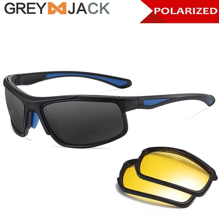 Grey Jack Kacamata Sunglasses Polarized Night Vision 2in1 Sport 3027 - BLACK BLUE