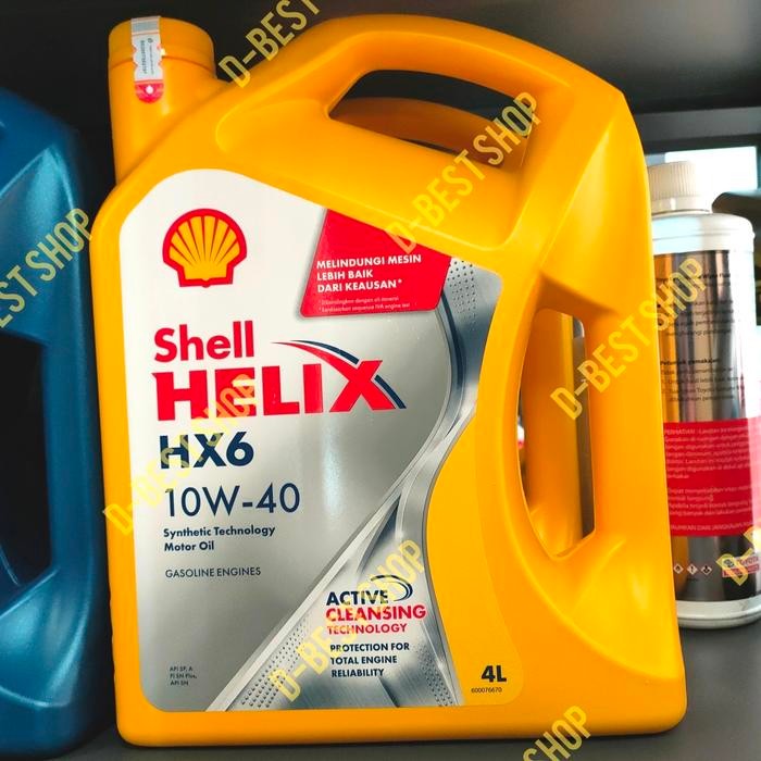 Oli Shell Helix Hx6 Pengganti Hx7 Sae 10W-40 Galon 4 Liter Kode 1012