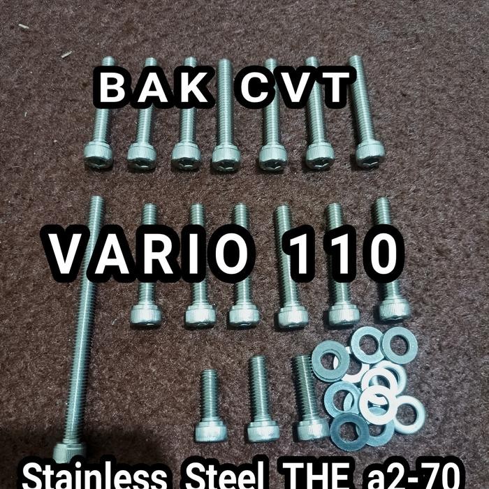 BAUT BLOK CVT VARIO OLD BAUT L SET MESIN VARIO 110 LED STAINLESS