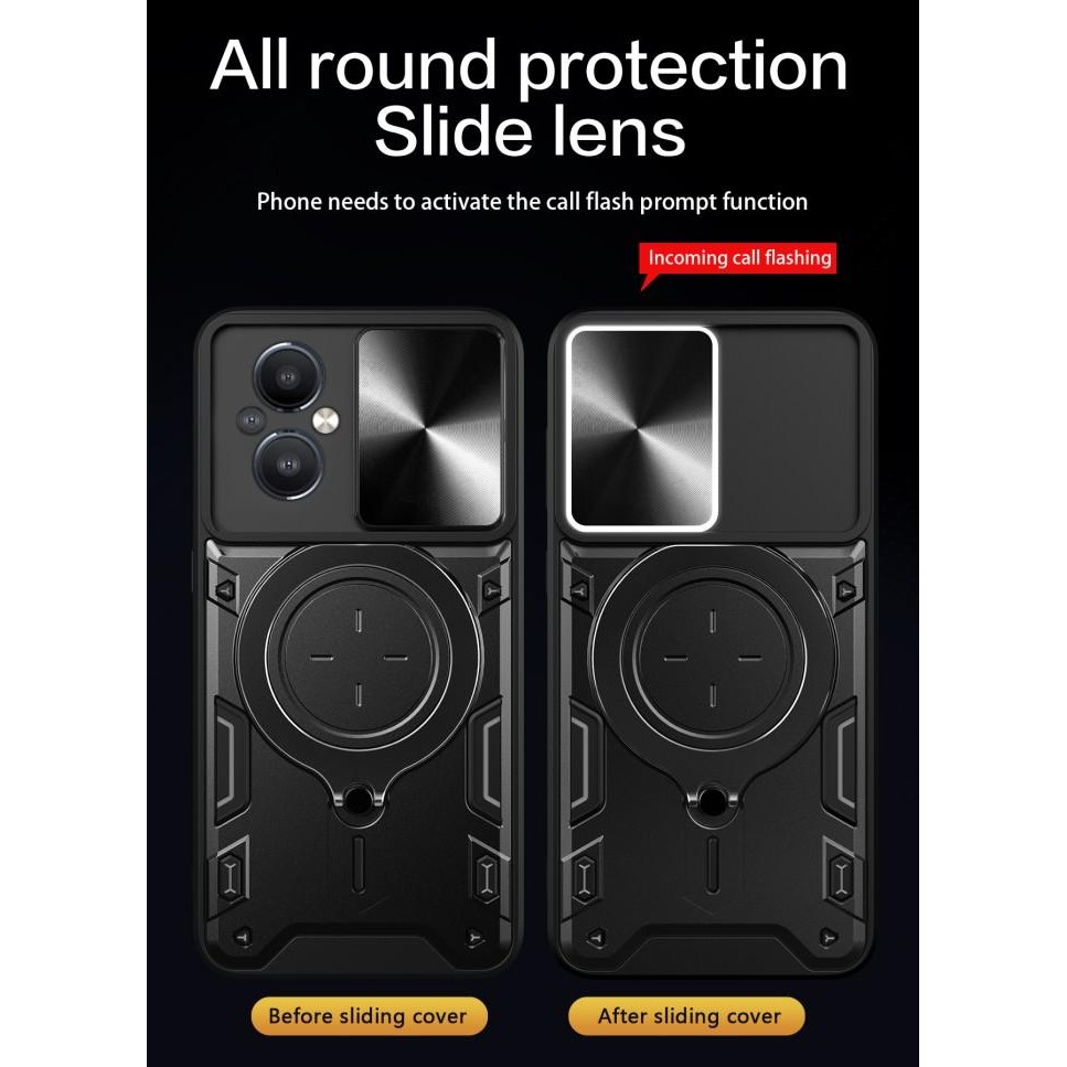 HARDCASE SLIDE CAMERA CASE OPPO RENO 7Z - 8Z 5G - CASING COVER