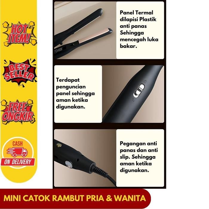 Mini Catok Rambut Pria Catokan Mini Rambut Catok Rambut Pria Hair Straightener
