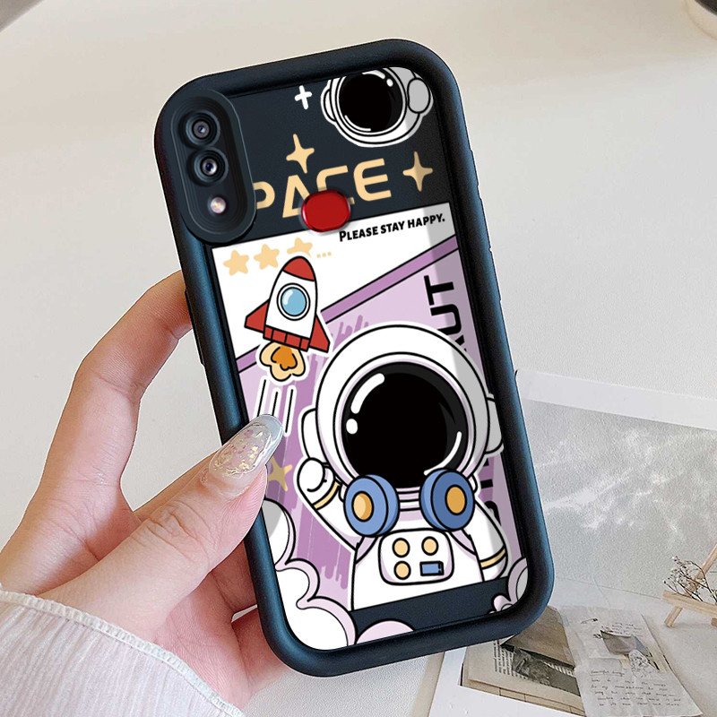 Casing Hp untuk Samsung Galaxy A10s M01s Hp Case Casing pola astronot Kasing HP Cesing mata Kesing S