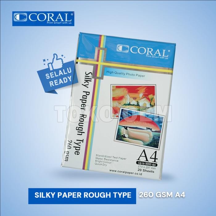 

Pilihan- Kertas Photo Coral Silky A4-260 Gr (Pack=20 Sheet)
