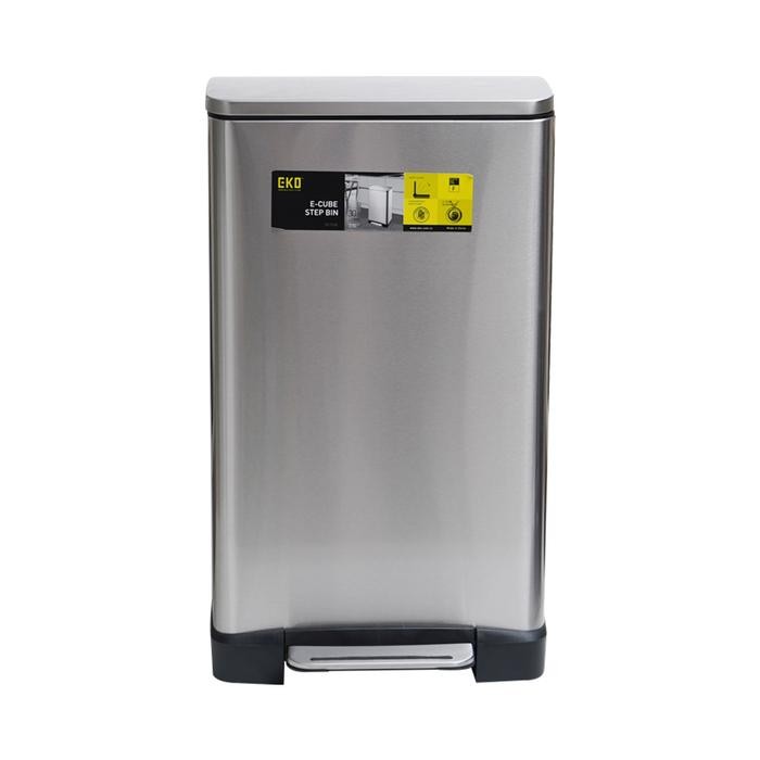 Eko 30 Ltr Tempat Sampah Ecube Rectangle - Silver