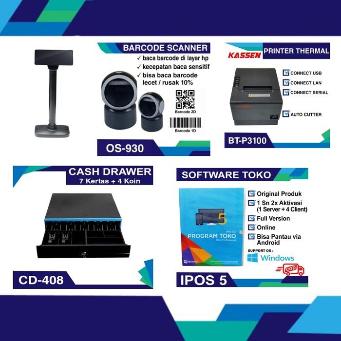 

PAKET KASIR PROGRAM IPOS 5 PROFESIONAL BERGARANSI 1 TAHUN