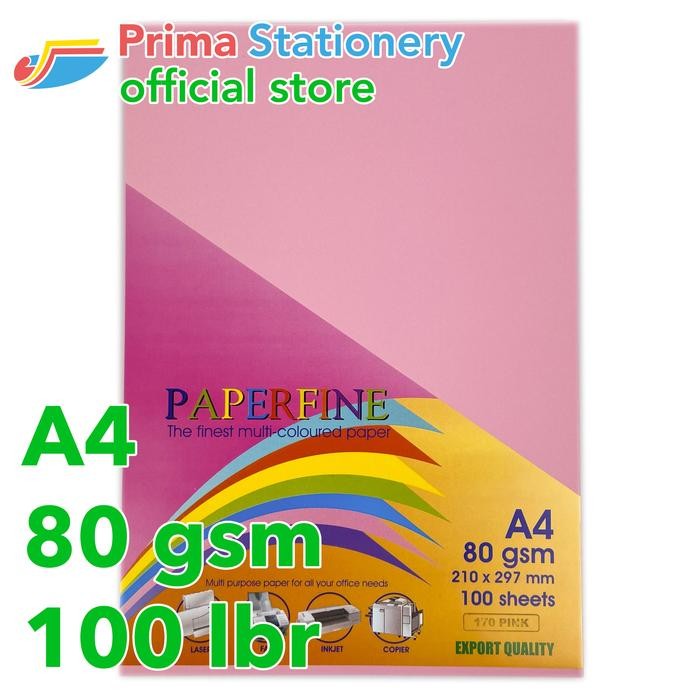 

Kertas HVS A4 Paperfine Isi 100 lbr Warna Pink