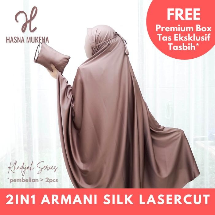 [WS] Bisa COD Mukena Silky Premium Lasercut 2 in 1 Free Tas Travelling & Box ZB520