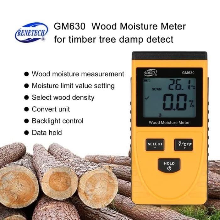 Benetech Gm630 Wood Moisture Meter Kadar Air Kayu Induction Mc Tester