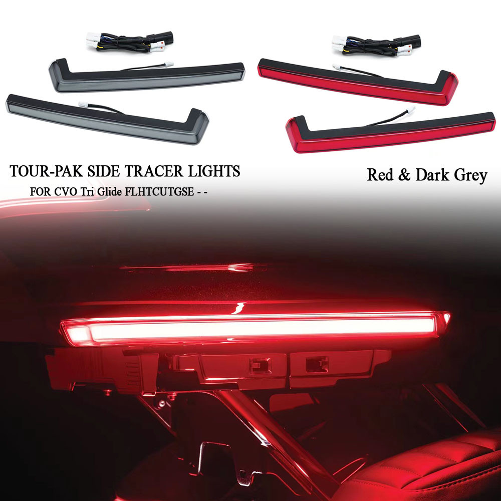 Motorcycle Red/Smoke Tour Pak Pack Accent Side Marker Panel LED Light