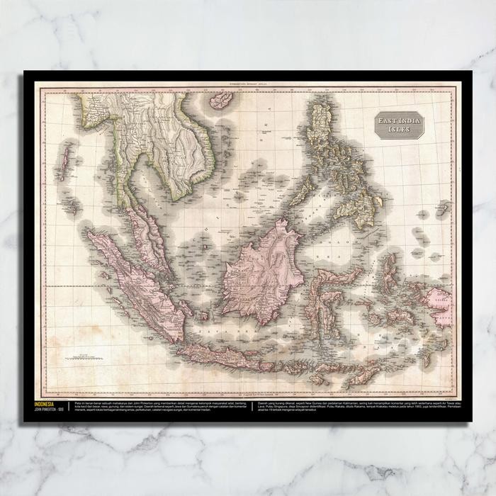 POSTER SEJARAH - Peta Kuno Indonesia Jadul Klasik (Long Caption) - PS022