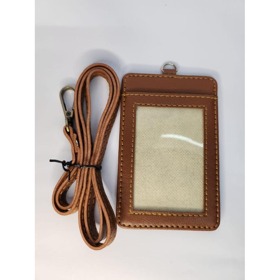 

TERMURAH Name Tag Holder Semi Leather Include Lanyard / Card Holder Semi Kulit + Lanyard / Card Case
