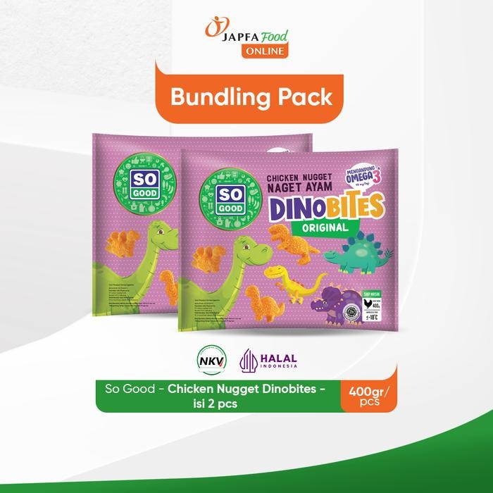 

Pilihan- So Good Chicken Nugget / Naget Ayam Dinobites 400Gr - Isi 2 Pack