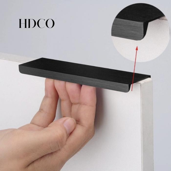 Nero House - Gagang Knob Pintu Lemari Laci Aluminium Black Simple