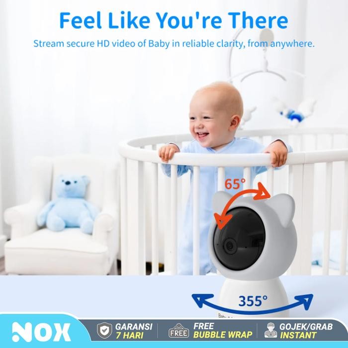 Baby Monitor Layar Lcd 5" App Control Cctv Monitor Bayi Night Vision