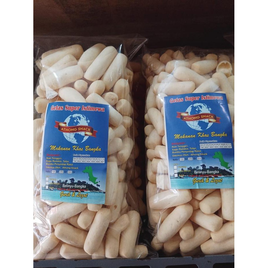 

SIAPKIRIM Getas bangka panjang super istimewah makanan khas bangka athong snack gurih dan lezat