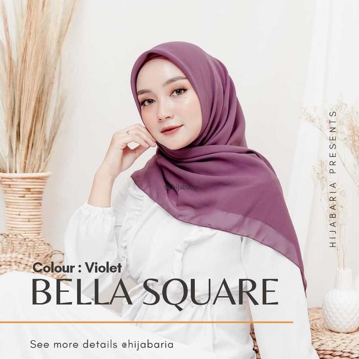 Pilihan- Hijab Segi Empat - Violet Hijab Square Ungu Jilbab Harian Polos