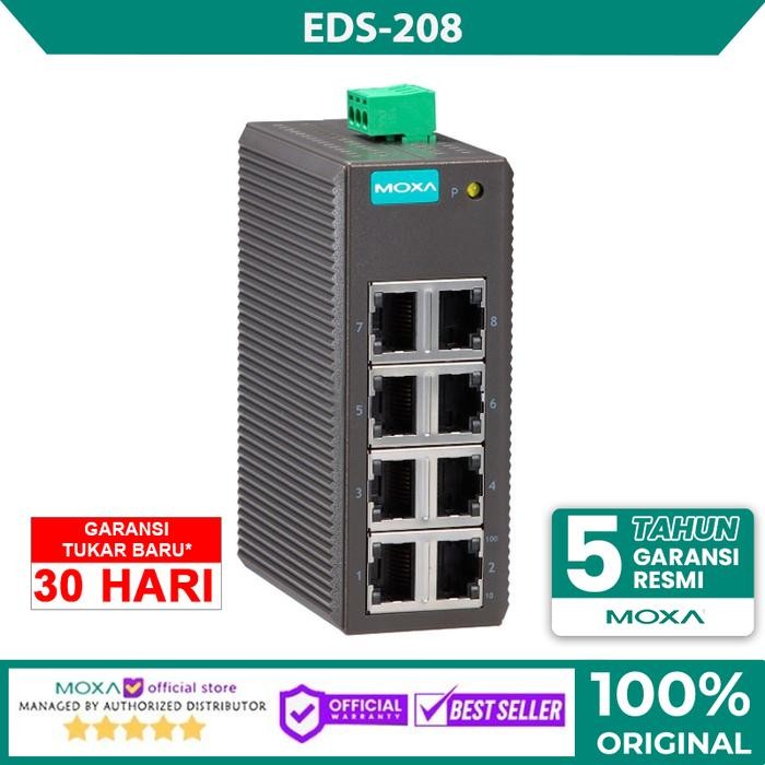Pilihan- Moxa Eds-208 8-Port Entry Level Unmanaged Ethernet Switches