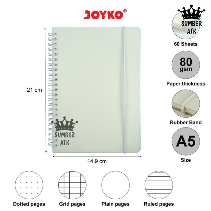 

New Joyko Notebook Diary Agenda Buku Catatan NB-700 Dotted Grid Plain Ruled