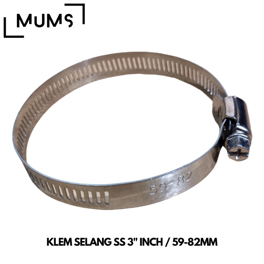 Klem Selang Stainless Cincin Pengaman Kompresor Regulator Kompor Gas 3" Inch Hose Clamp Besi Stenles