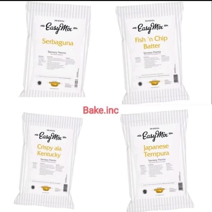 

Pilihan- [Bake-Inc] Easy Mix Tepung Tempura / Kentucky / Serbaguna / Fish And Chips 1 Kg (Harga