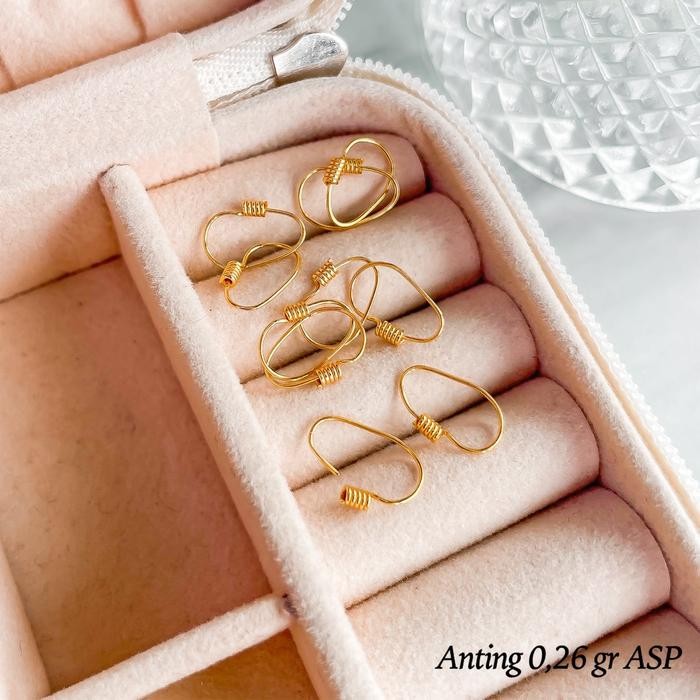 Pilihan- Anting Lilit Bayi Polos -+0.250Gram Emas Tua Kadar 16K