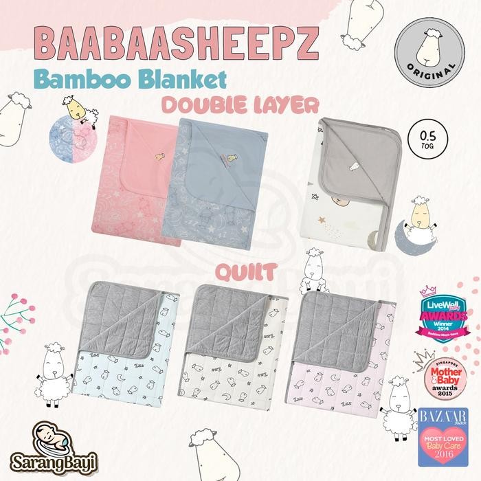 Baabaasheepz Bamboo Blanket / Selimut Anak Double Layer Blanket Quilt Blanket