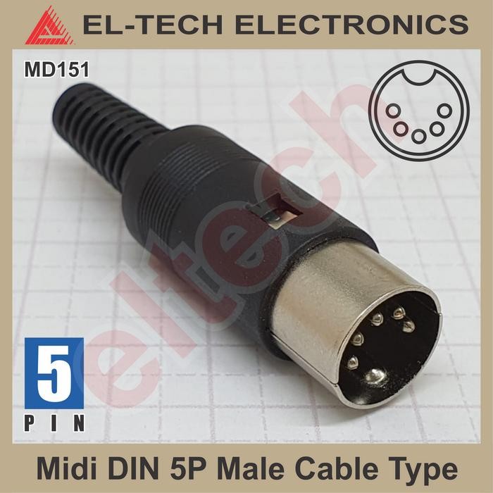 New MIDI DIN 5 5P 5Pin P Pin Male Connector Konektor Cable Kabel Type