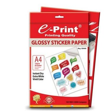 

Glossy Sticker Paper A4 135 gsm E-print