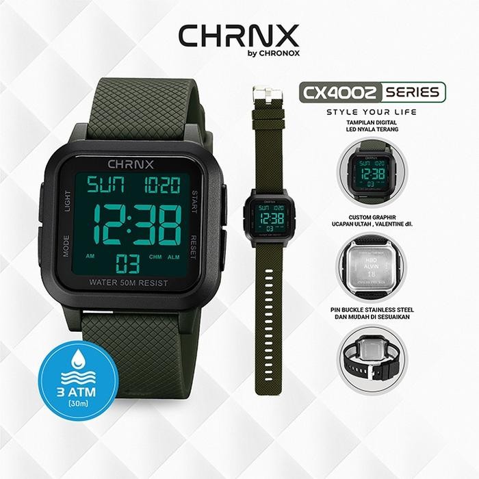 Pilihan- Chrnx By Chronox Jam Tangan Digital Unisex Pria Wanita - Cx4002 Rubber Watches