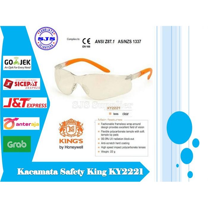 Pilihan- Kacamata Safety Kings Ky2221 Safety Glass Kings Ky2221 Harga Per Pcs