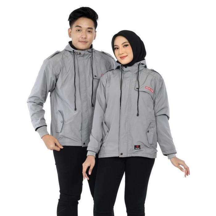 DISKON Jaket Wanita Parasut Wateroof Semi Blazer Big Size Maroon RED FLAGS - Parka, Kerja READY