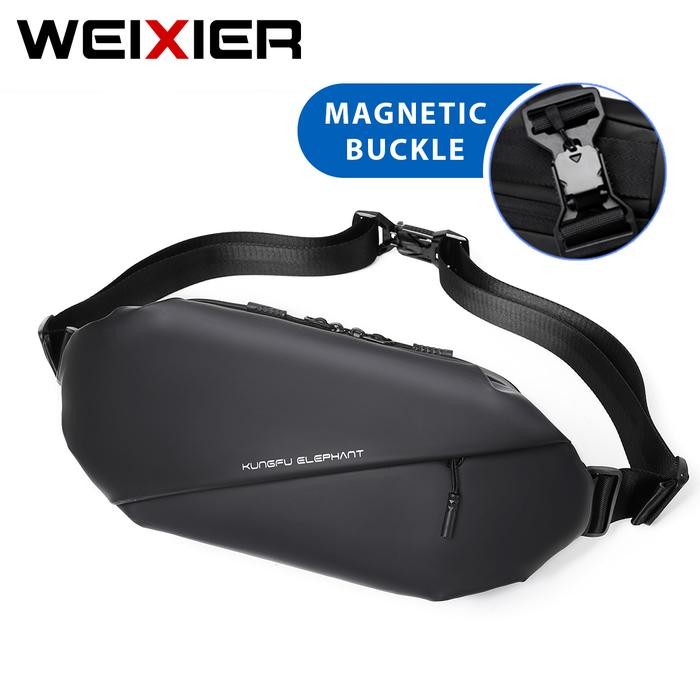 Ready Weixier Ke261 Tas Pinggang Pria Waistbag Buckle Magnet Anti Air