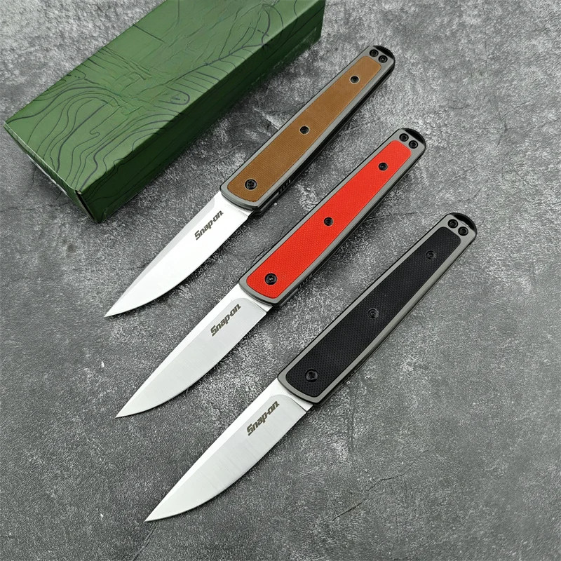 CR Snap on 7190 Pocket Knife 420 Steel Inset G10 Handle 8Cr13Mov Blade Outdoor Tactical Camping