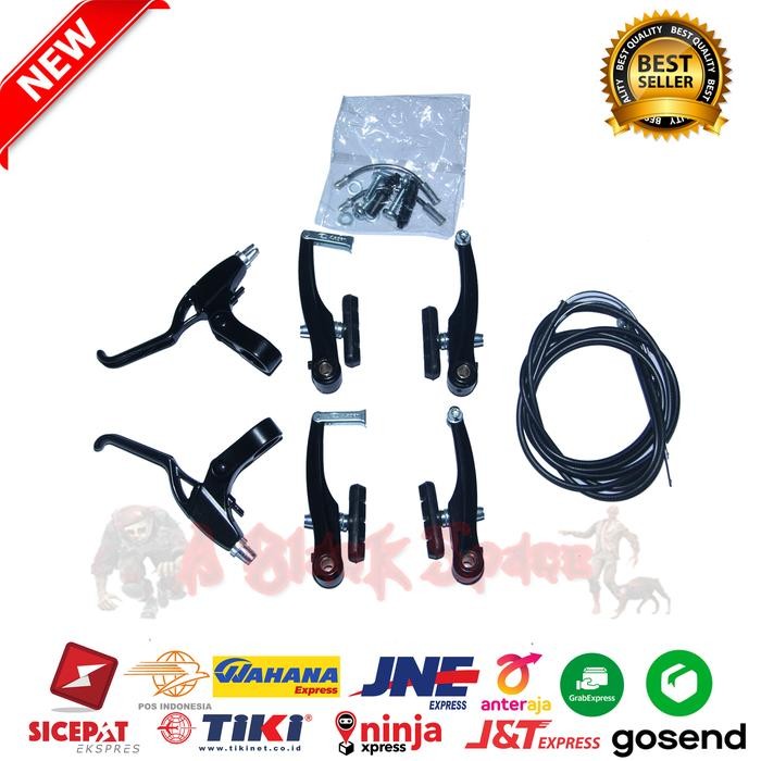 Ready Rem Set V Break Sepeda FULL ALLOY Merk GENIO Rem Set Sepeda MTB LIPAT