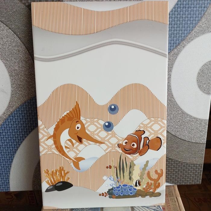 KERAMIK DINDING 25X40 GLOSSY MOTIF IKAN-KERAMIK KAMAR MANDI ANAK/KOLAM