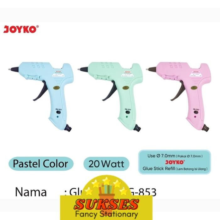 Glue Gun Gg-853 Pstl Lem Tembak Joyko warna pastel