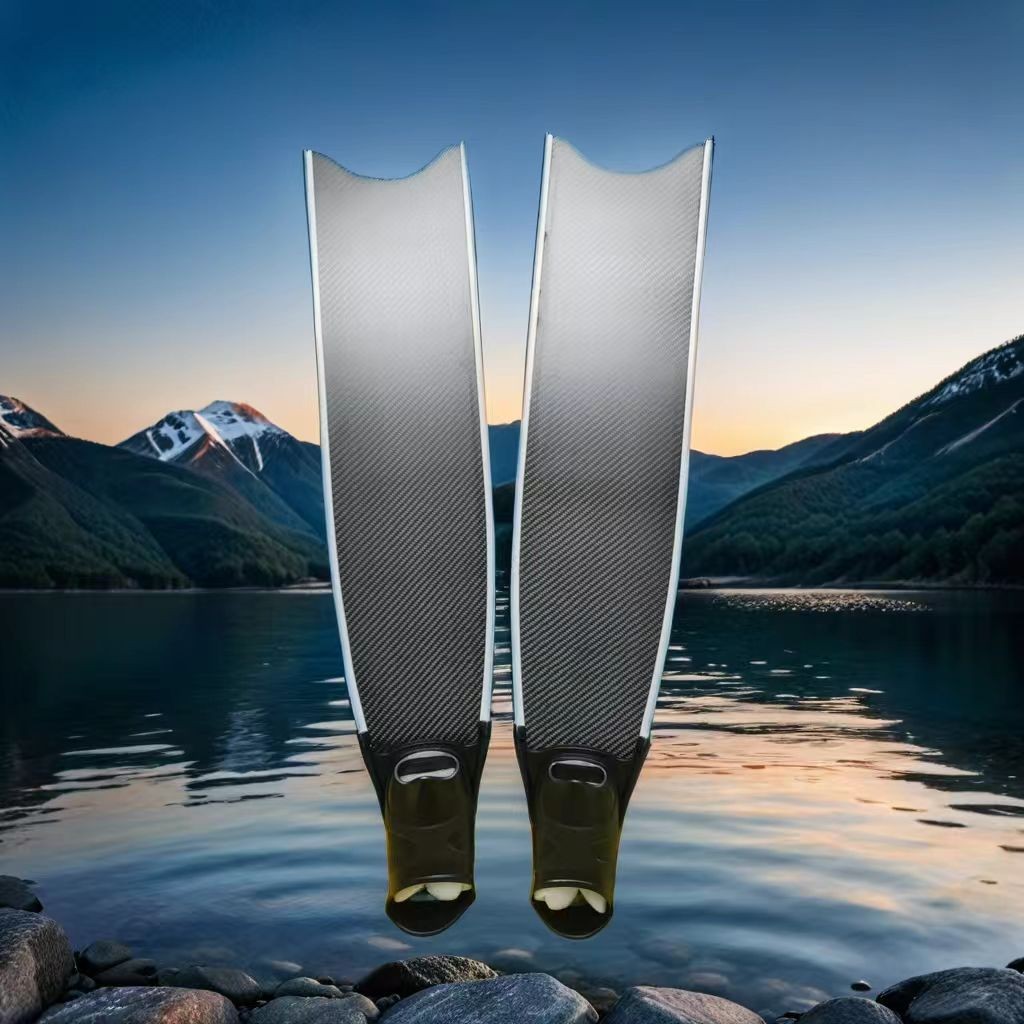 Carbon Fiber Long Blade Spearfishing Snorkeling Lifesaving Diving Fins Flippers Swimming Freediving