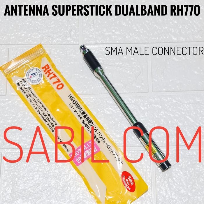 ANTENA HT DUALBAND RH770 SMA MALE FOR HT KENWOOD TH K20A YAESU VOXTER