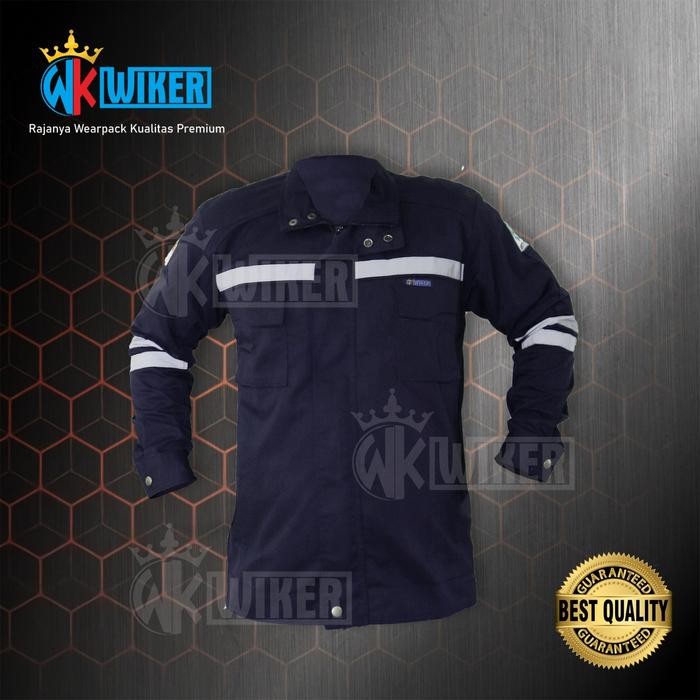 BERKUALITAS Wearpack semi jaket Navy polos/wiker/seragam kerja