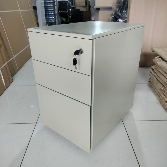 Laci Sorong DRAWER NAKAS BESI Meja Printer Sudut PARTISI 3 Laci (Kurir INSTANT)