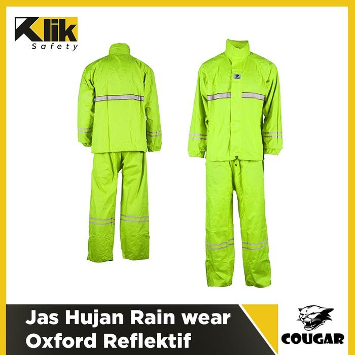 Jas Hujan Safety Rain wear Cougar Oxford Jaket Celana Reflektif Ori
