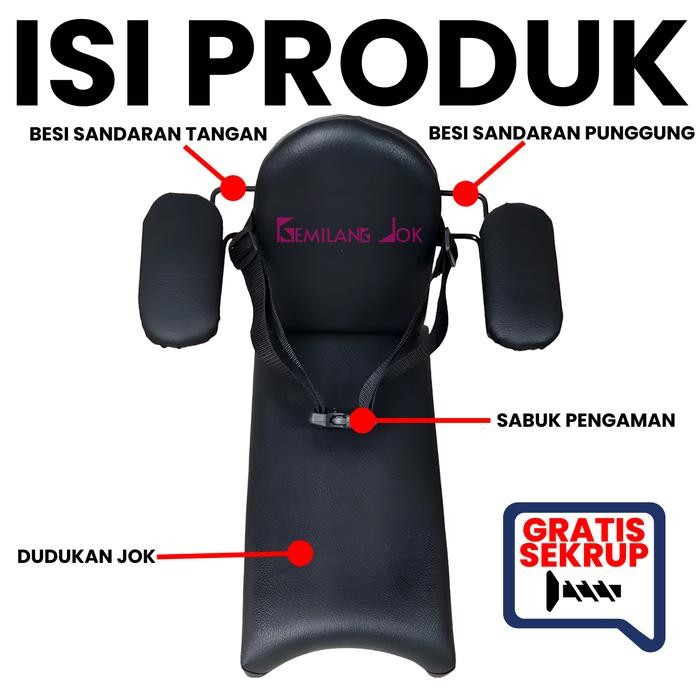 Jok Boncengan Motor Anak Vario 110 Ada Seatbelt & Besi Sandaran